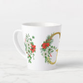 モノグラム入りクリスマスラテマグ - ゴールドレター カフェラテマグ (左アングル)