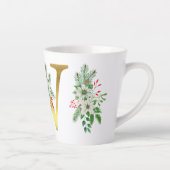 モノグラム入りクリスマスラテマグ - ゴールドレター カフェラテマグ (右)