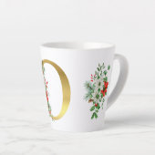モノグラム入りクリスマスラテマグ - ゴールドレター カフェラテマグ (右アングル)