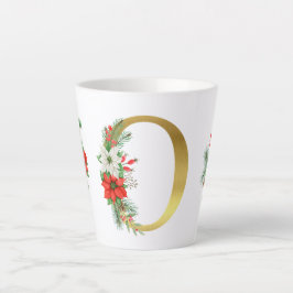モノグラム入りクリスマスラテマグ - ゴールドレター カフェラテマグ