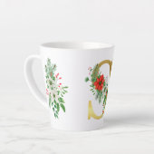 モノグラム入りクリスマスラテマグ - ゴールドレター カフェラテマグ (左アングル)