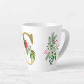 モノグラム入りクリスマスラテマグ - ゴールドレター カフェラテマグ (右アングル)