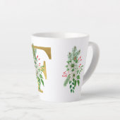 モノグラム入りクリスマスラテマグ - ゴールドレター カフェラテマグ (右アングル)