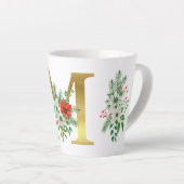 モノグラム入りクリスマスラテマグ - ゴールドレター カフェラテマグ (右アングル)