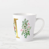 モノグラム入りクリスマスラテマグ - ゴールドレター カフェラテマグ (右)