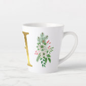 モノグラム入りクリスマスラテマグ - ゴールドレター カフェラテマグ (右)
