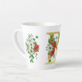 モノグラム入りクリスマスラテマグ - ゴールドレター カフェラテマグ (左アングル)