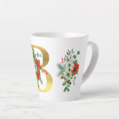 モノグラム入りクリスマスラテマグ - ゴールドレター カフェラテマグ (右アングル)