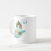 モノグラム入りグアテマラ水彩画マップ コーヒーマグカップ (正面左)