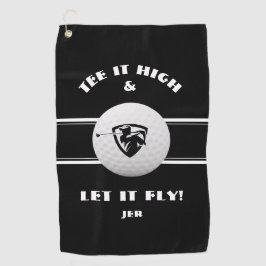 モノグラム入りゴルファーTシャツ ブラック ゴルフタオル