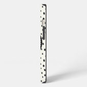 モノグラム入りシックな黒白チーター柄 iPhoneケース (左側面)