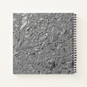 モノグラム入りシルバー メタリック ビジネス ノートブック (裏面)