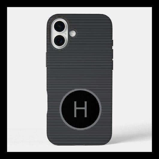 モノグラム入りシンプルな細線パターン ブラック Case-Mate iPhoneケース
