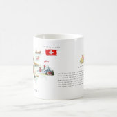 モノグラム入りスイス水彩画イラストマップ コーヒーマグカップ (中央)