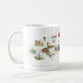 モノグラム入りスイス水彩画イラストマップ コーヒーマグカップ (左)
