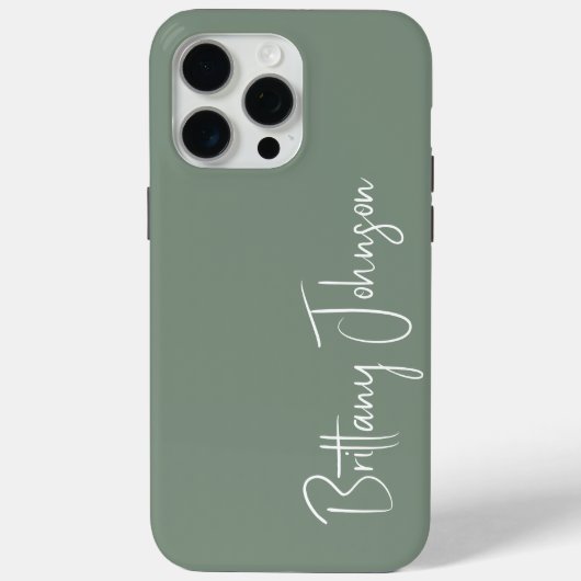 モノグラム入りセージグリーン Case-Mate iPhoneケース (裏面)