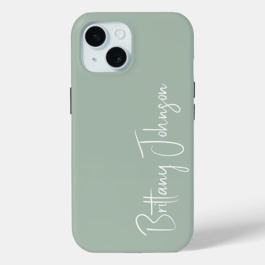 モノグラム入りセージグリーン Case-Mate iPhoneケース (裏面)