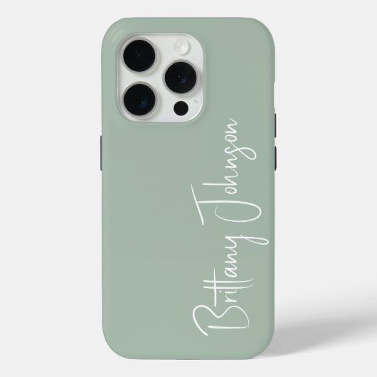 モノグラム入りセージグリーン Case-Mate iPhoneケース (裏面)