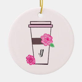 モノグラム入りタワーコーヒードリンク セラミックオーナメント
