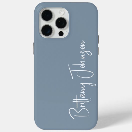 モノグラム入りダスティブルー Case-Mate iPhoneケース (裏面)