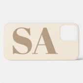 モノグラム入りトレンディーなアンティークホワイトのケースメイト Case-Mate iPhoneケース (裏面 (横))