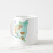 モノグラム入りニカラグア水彩画マップ コーヒーマグカップ (正面左)