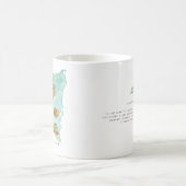 モノグラム入りニカラグア水彩画マップ コーヒーマグカップ (中央)