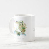 モノグラム入りハイチ水彩画マップ コーヒーマグカップ (正面左)