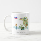 モノグラム入りハイチ水彩画マップ コーヒーマグカップ (左)
