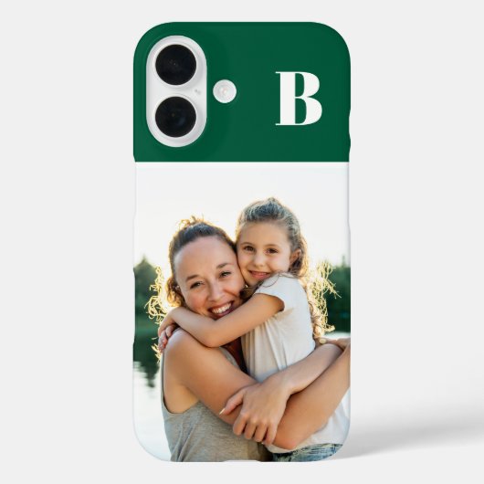モノグラム入りハンターグリーンの家族写真 Case-Mate iPhoneケース (裏面)