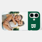 モノグラム入りハンターグリーンの家族写真 Case-Mate iPhoneケース (裏面 (横))