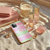 モノグラム入りパステルピンクとグリーンの高級感 Case-Mate iPhoneケース