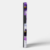 モノグラム入りパープルブルー白パンジー花柄 Case-Mate iPhoneケース (裏面 / 右)