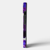 モノグラム入りパープルブルー白パンジー花柄 Case-Mate iPhoneケース (裏面 / 左)