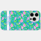 モノグラム入りピンクフラミンゴ Case-Mate iPhoneケース (裏面 (横))