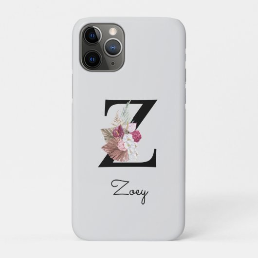 モノグラム入りピンクフラワーモチーフイニシャルZ Case-Mate iPhoneケース (裏)