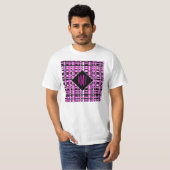 モノグラム入りピンク格子柄 Tシャツ (正面フル)