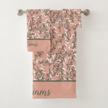 モノグラム入りピンク・ホワイト・グリーン・フラワー