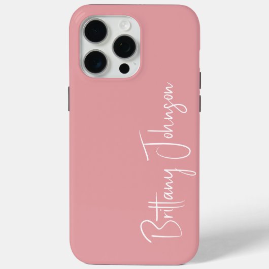 モノグラム入りピンク Case-Mate iPhoneケース (裏面)