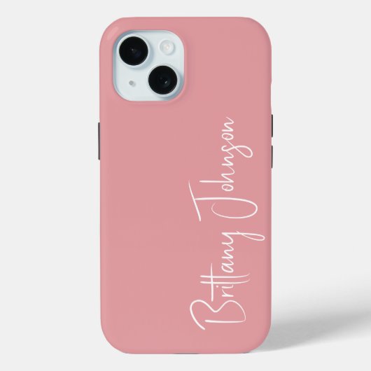 モノグラム入りピンク Case-Mate iPhoneケース (裏面)