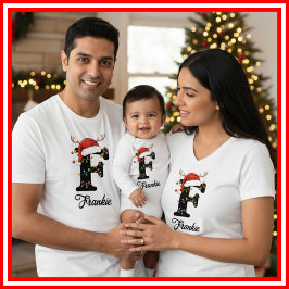 モノグラム入りファミリークリスマス アントラーズサンタハット Tシャツ