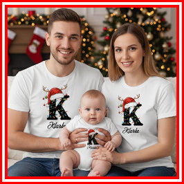 モノグラム入りファミリークリスマス アントラーズサンタハット Tシャツ