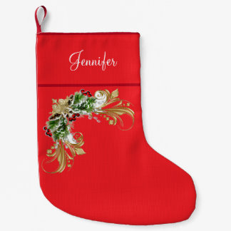モノグラム入りフェイクリネンクリスマスストッキング スモールクリスマスストッキング