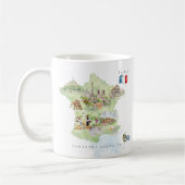 モノグラム入りフランス水彩画イラストマップ コーヒーマグカップ (左)