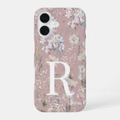 モノグラム入りフローラル ピンク iPhone 16ケース (裏面)