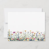 モノグラム入りフローラル+水彩画風の野の花 ノートカード (裏面)