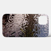 モノグラム入りブラウン グレー シャイニング スネークスキン エフェクト Case-Mate iPhoneケース (裏面 (横))