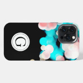 モノグラム入りブラックボケiPhoneケース iPhoneケース (裏面横)