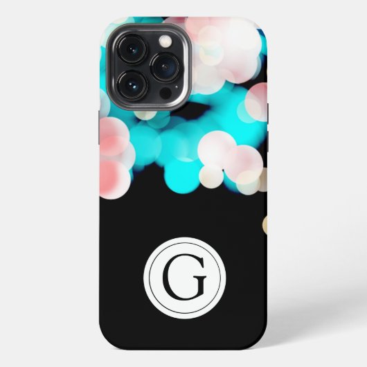 モノグラム入りブラックボケiPhoneケース iPhoneケース (裏面)