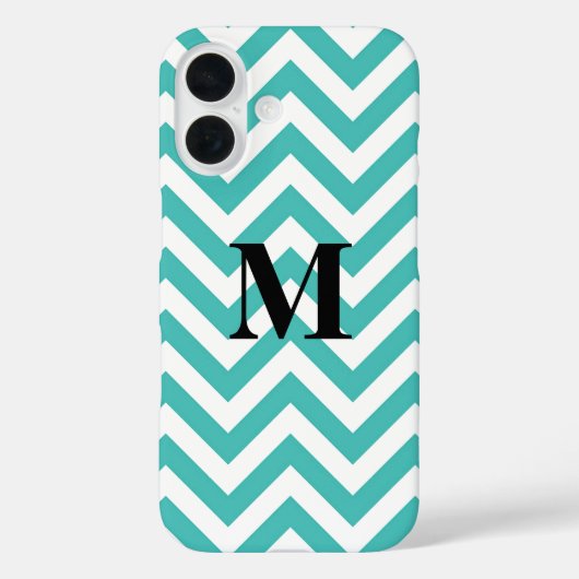 モノグラム入りブルーシェブロン Case-Mate iPhoneケース (裏面)